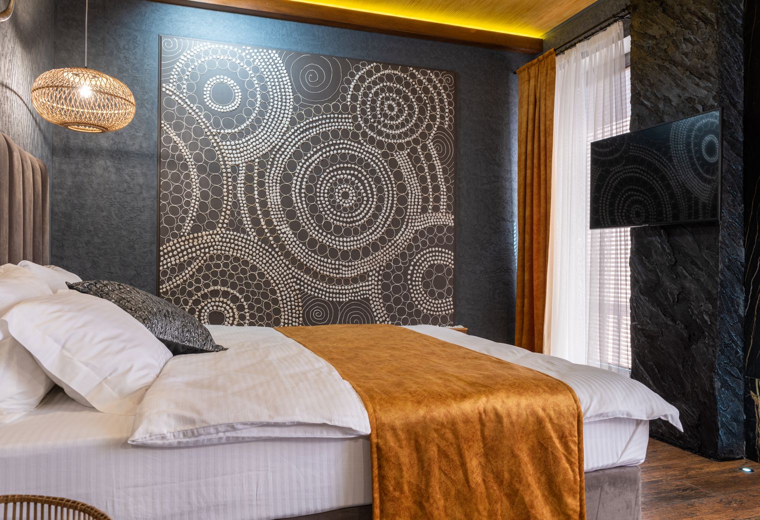 Wallpapering in Sidcup — a decorator at work mid-project