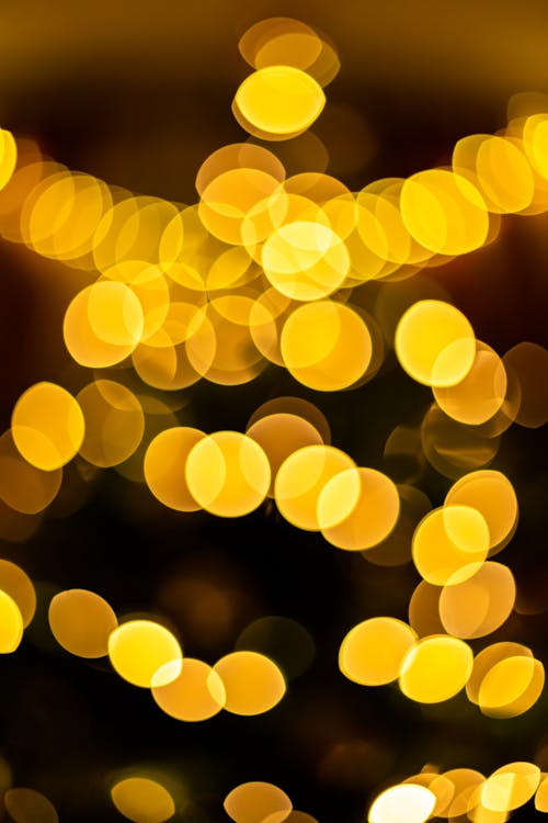 Close Up Shot of Yellow Lights