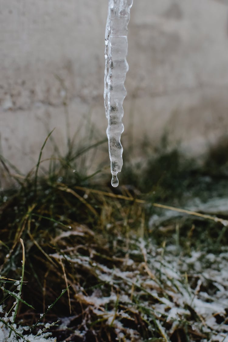 Close Up Shot Of An Icicle