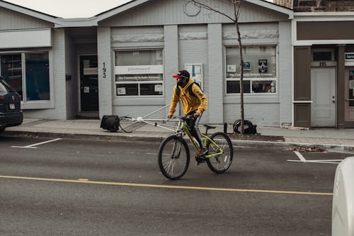 Free Man riding a Bicycle  Stock Photo
