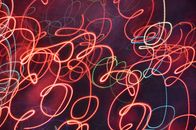A Long Exposure of Light Scribbles at Night