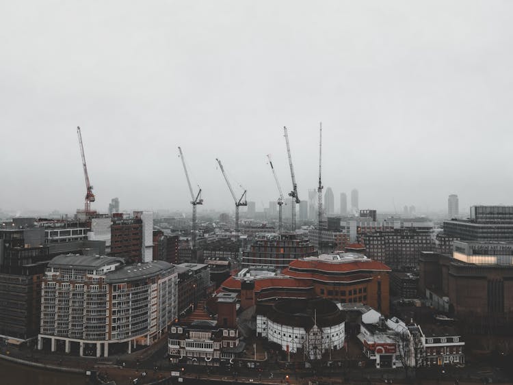 Construction Cranes In City