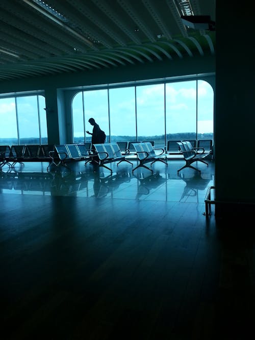 Foto d'estoc gratuïta de aeroport, esperant, home