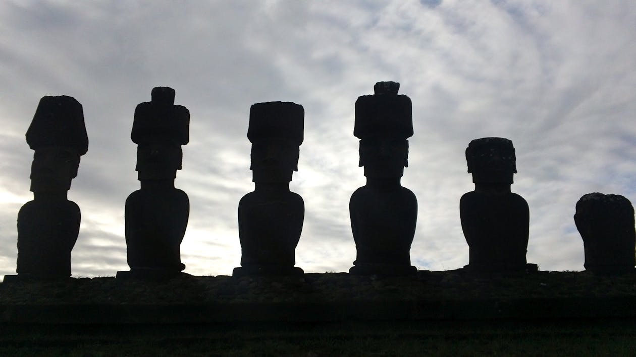 Free Moai Statue in Easter Island Stock Photo
