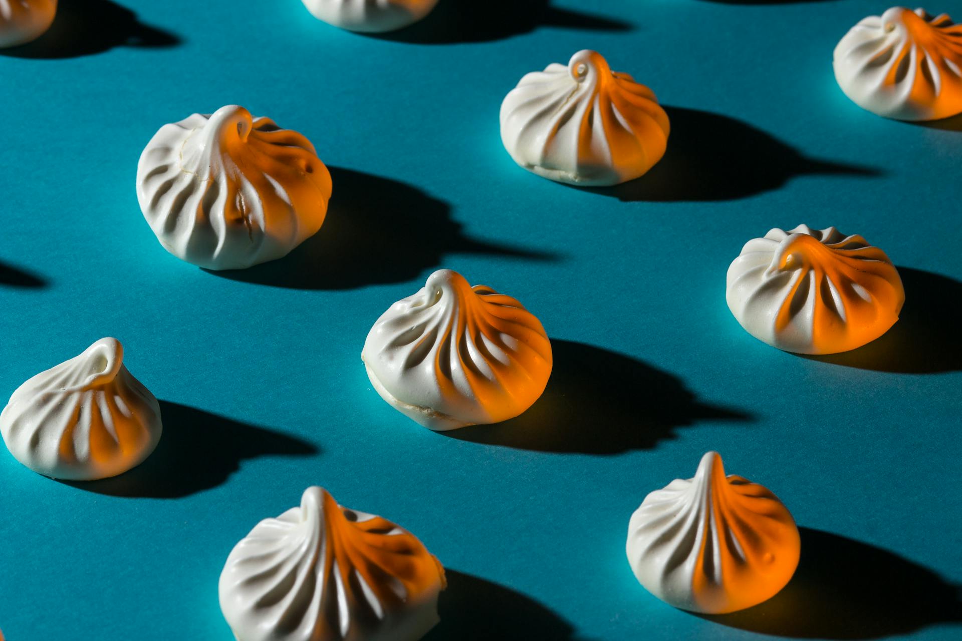 Rows of Freshly Made Meringues