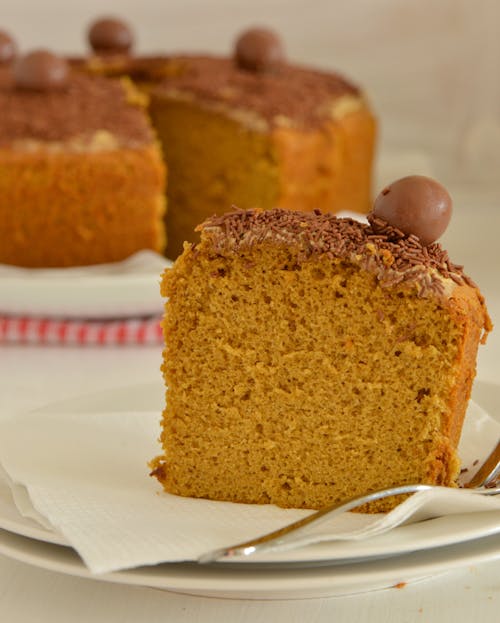 Sliced Cake Close-Up Shot