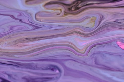 Abstract painting of wavy purple tint fluids