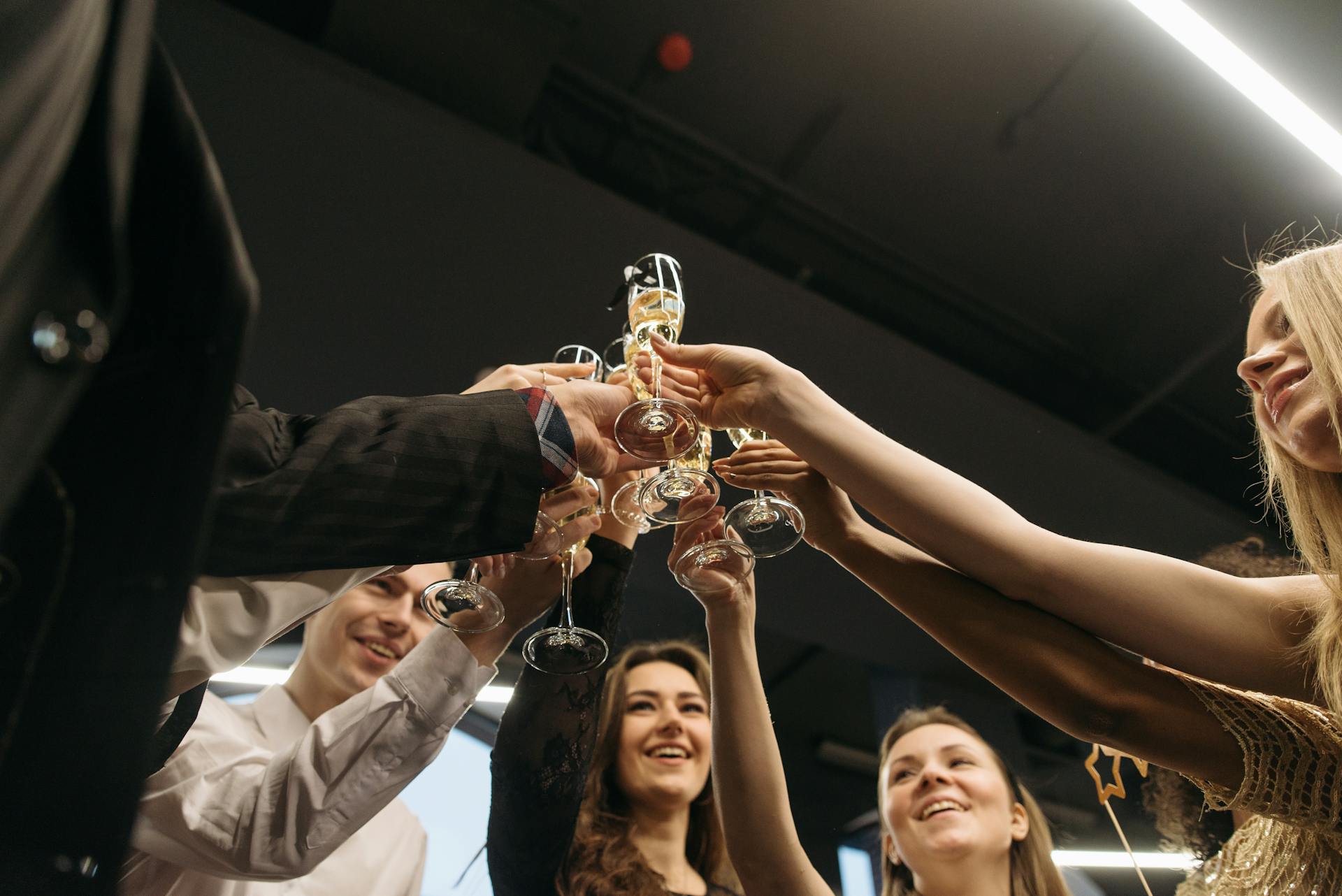 A Group of People Toasting their Drinks