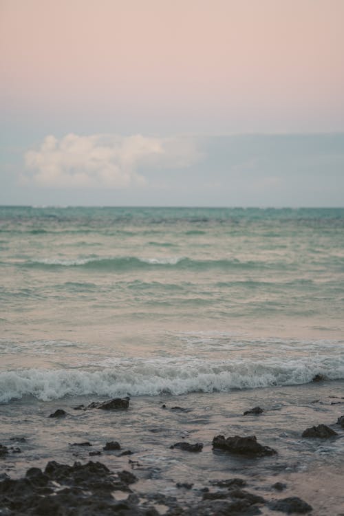 Ocean Waves Crashing on Shore