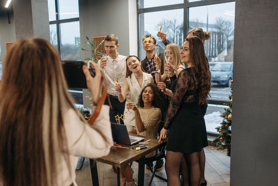 A team celebrating together in their studio, photo by Pavel Danilyuk on Pexels