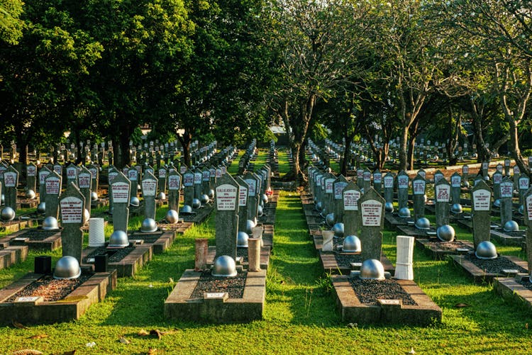 Gravestones On Heroes Cemetery In Kalibata