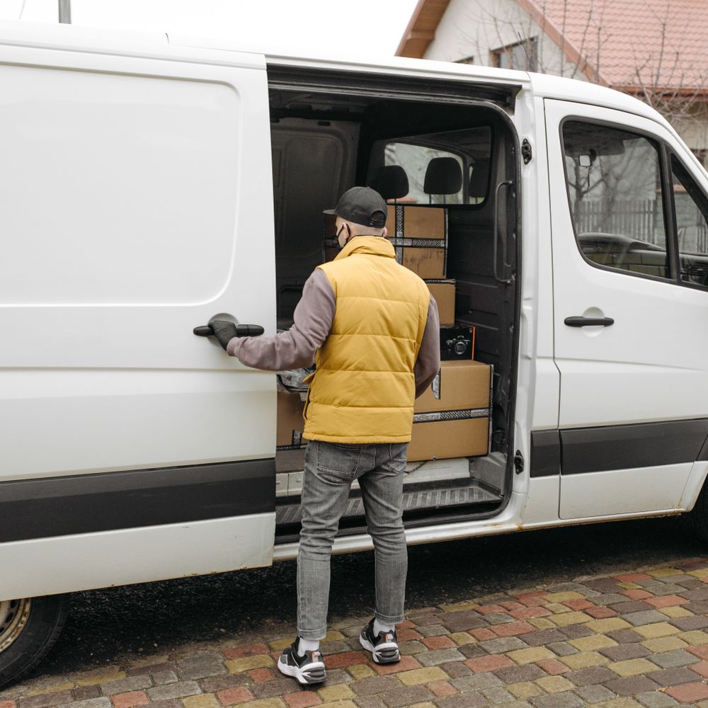 Tansley — belongings being loaded for transport to storage