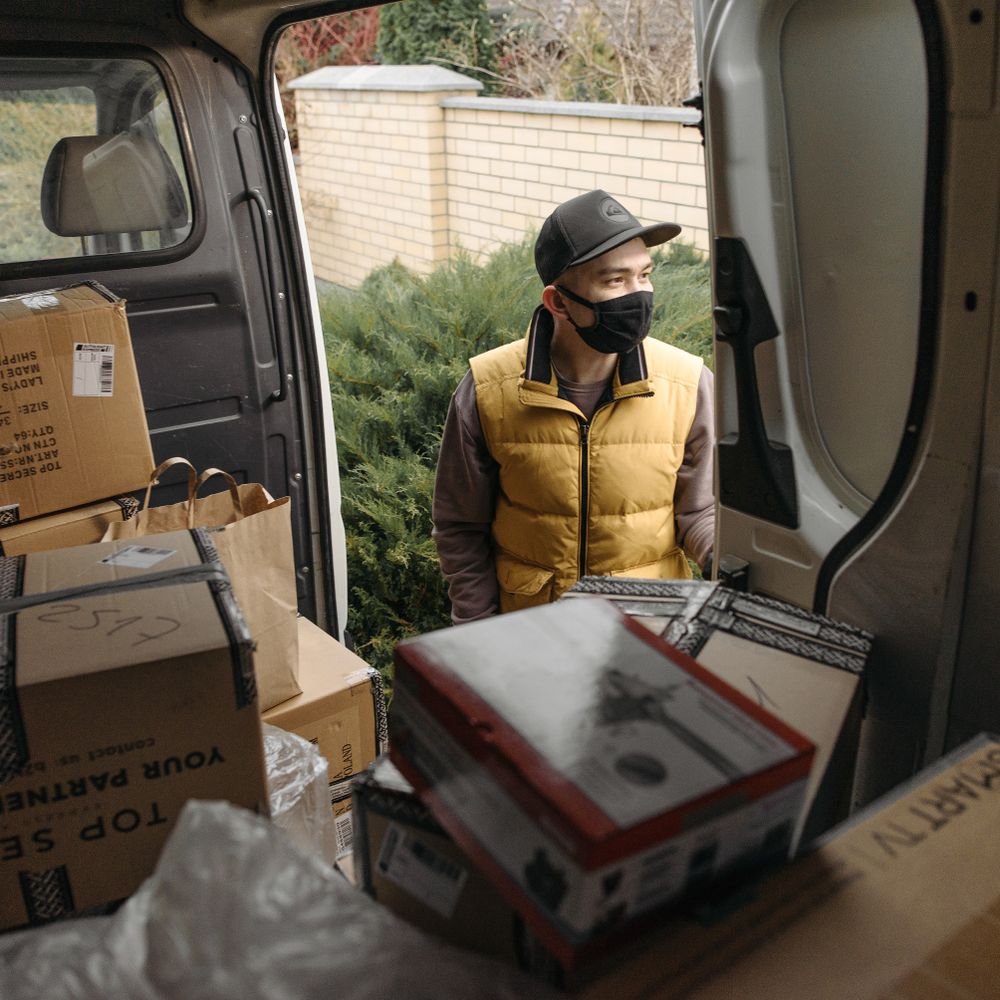 Heaton Chapel — belongings being loaded for transport to storage
