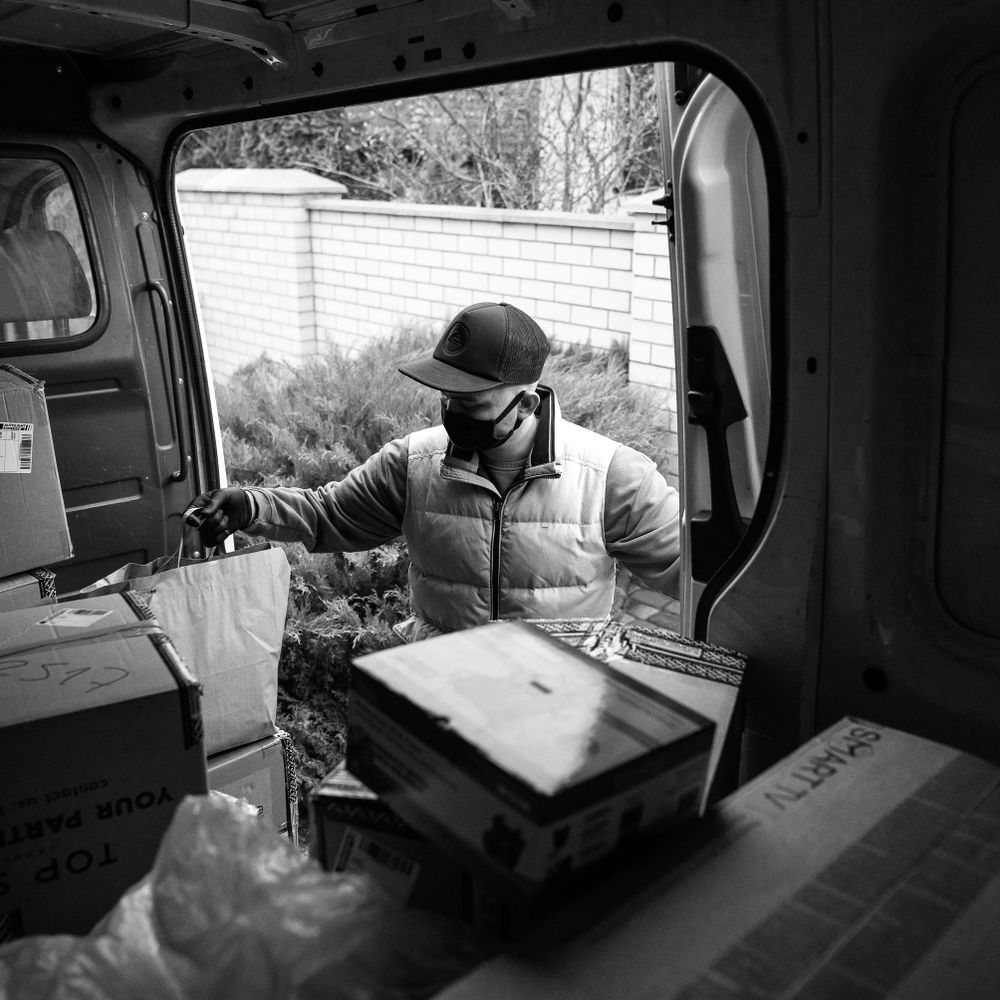 Bolney — belongings being loaded for transport to storage