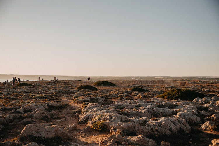 Landscape Of A Flat Land Over A Canyon 