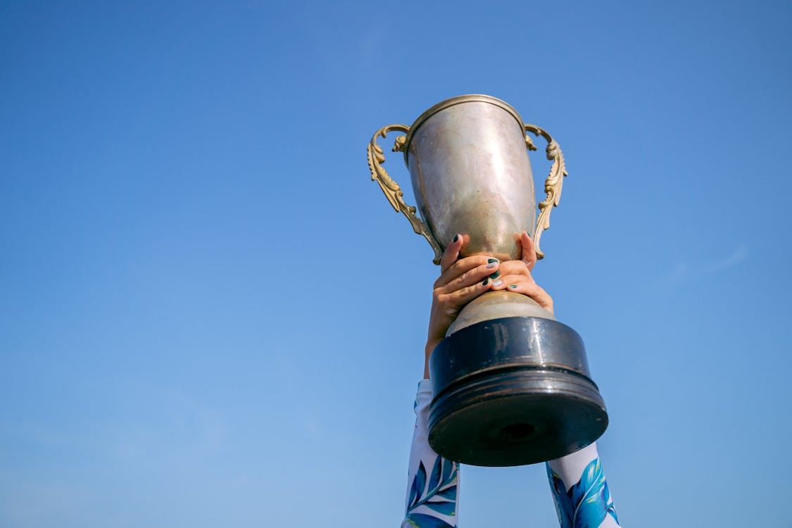 Free A Person Holding a Trophy Stock Photo