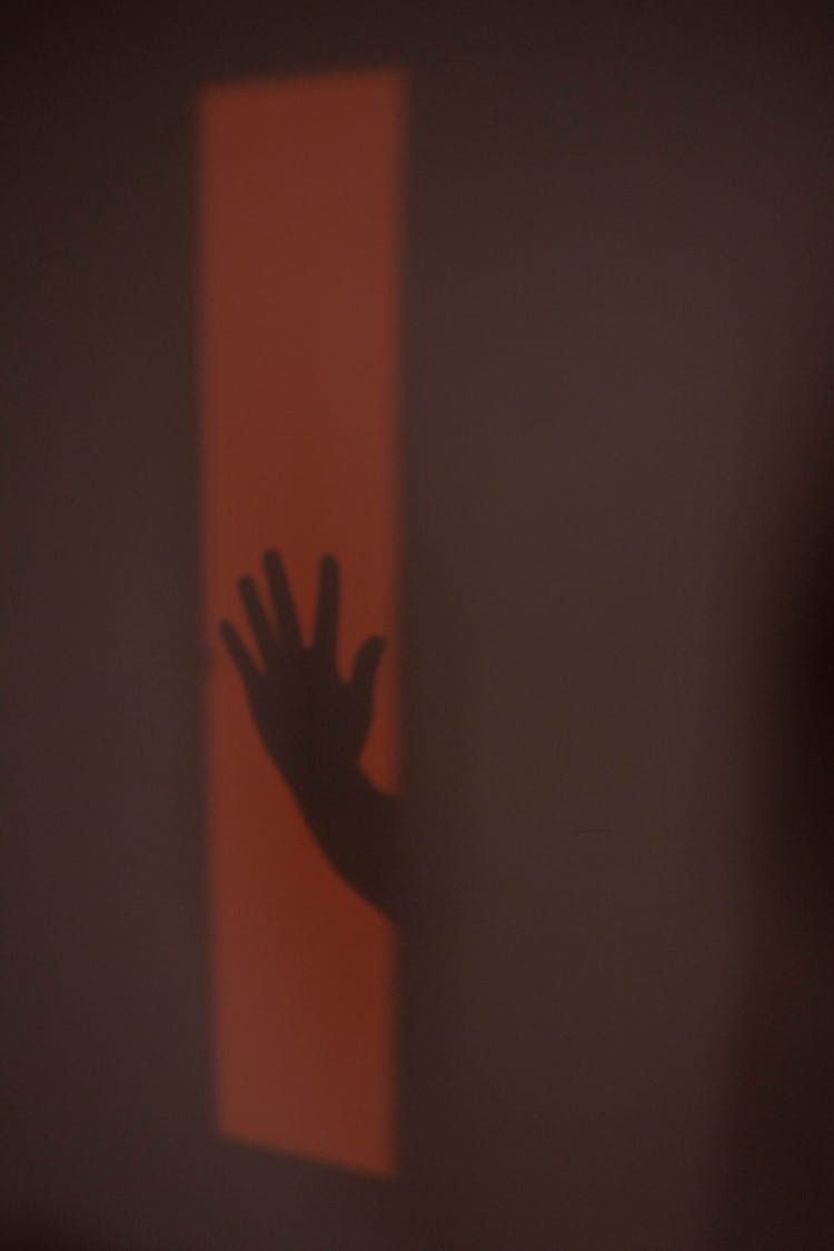 Hand Shadow Of Anonymous Person On Wall