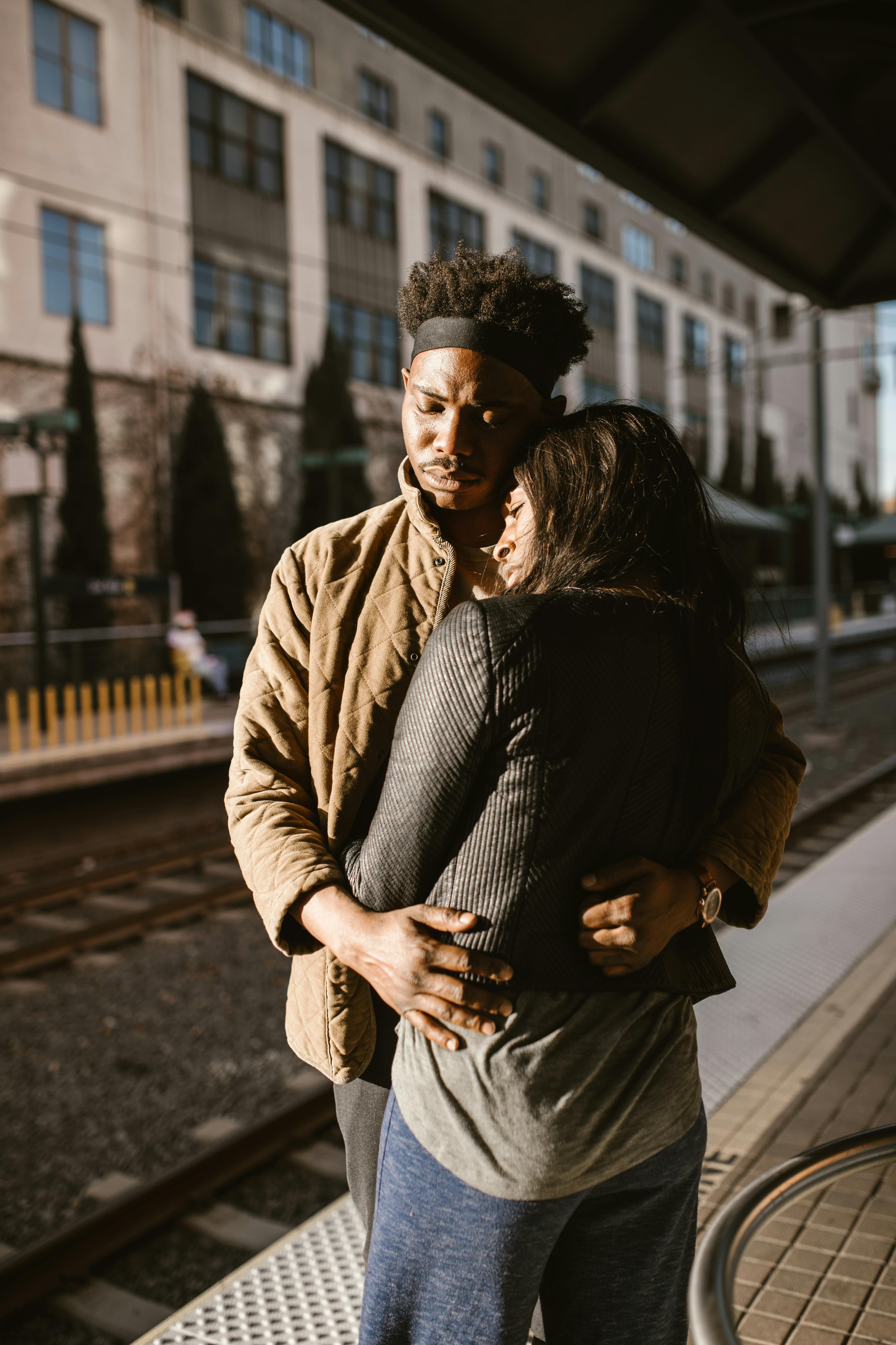 city fashion man couple