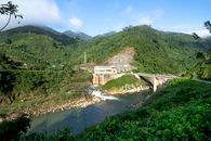 Water power plant for producing electricity on river