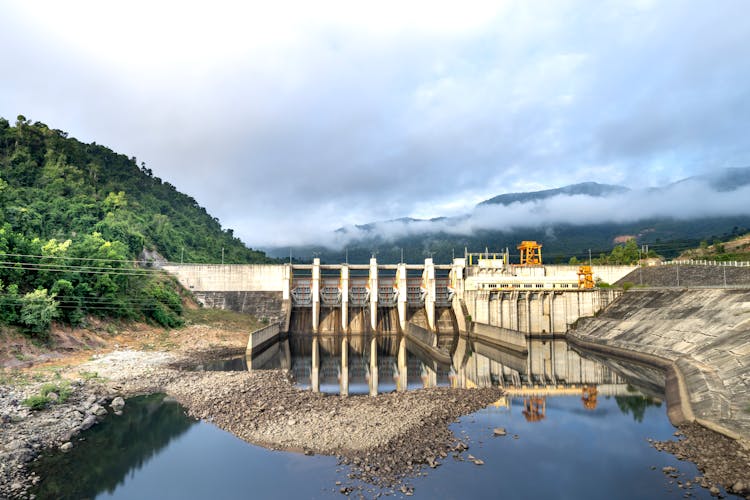 Hydroelectric Power Station In Nature