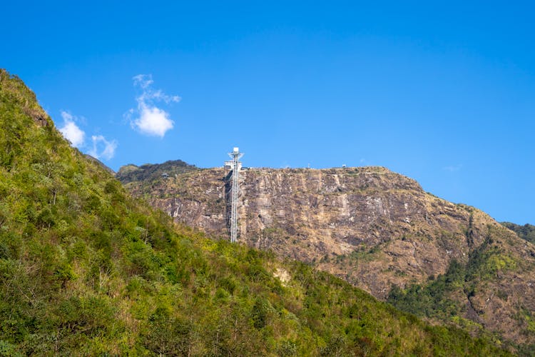 Modern Elevator On Mountain Slope