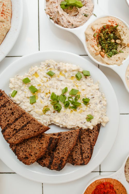 Free A Top View of Delicious Plates of Food Stock Photo