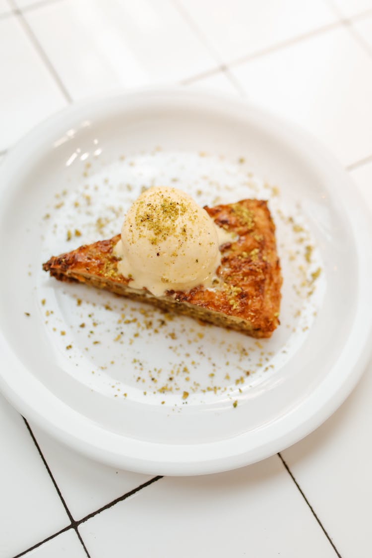 A Slice Of Baklava On A Plate