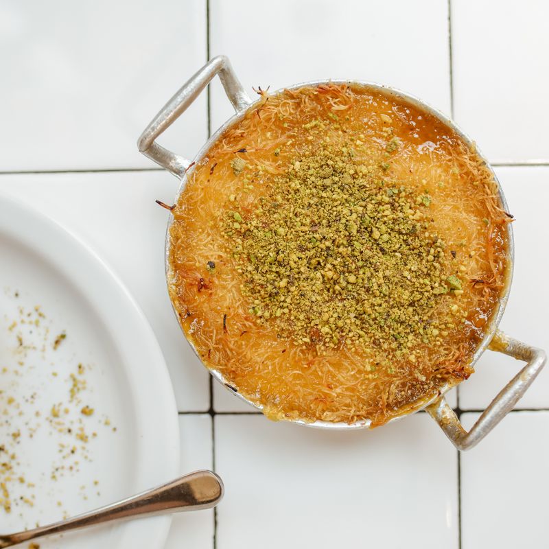 Levantine Knafeh with Cheese and Pistachios