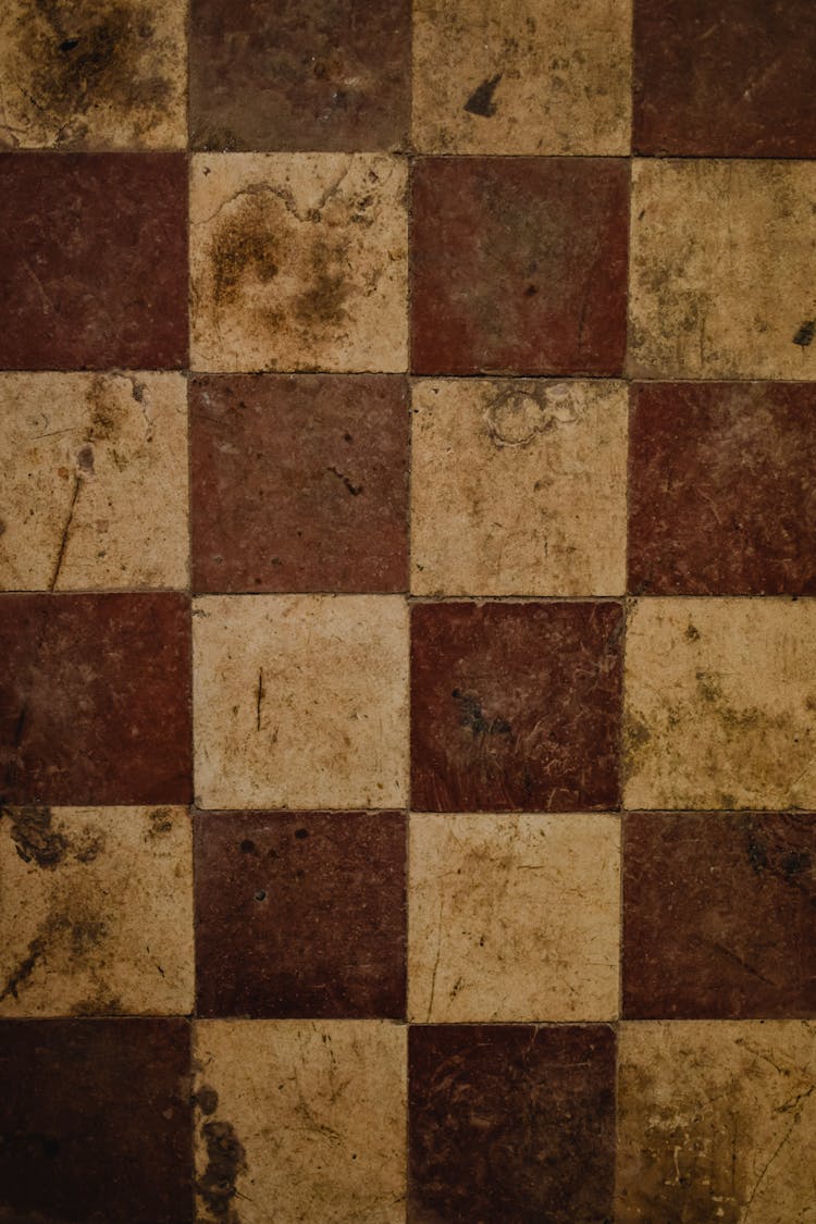 Brown And Beige Checkered Tiles