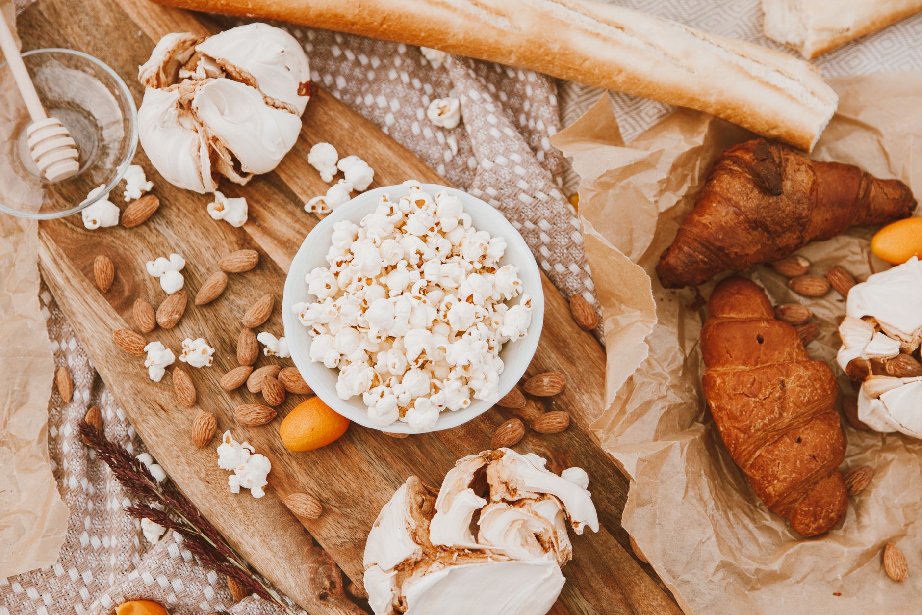 Sliced Almond Croissant Monkey Bread showing gooey filling