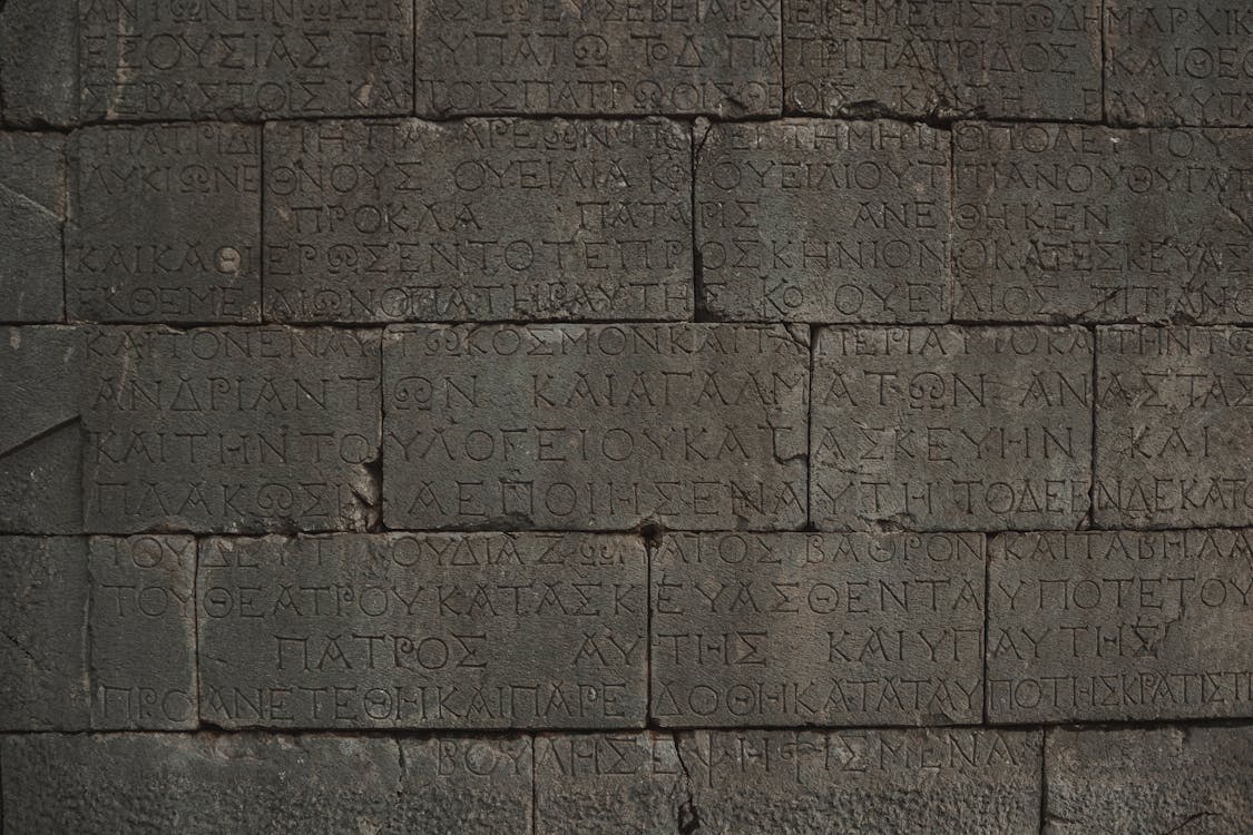 Engraved Greek Letters on a Stone