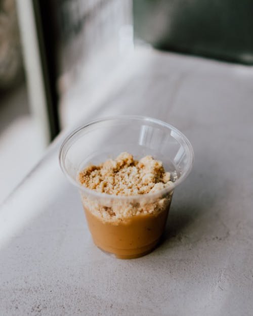 Free Muesli on a Disposable Cup  Stock Photo