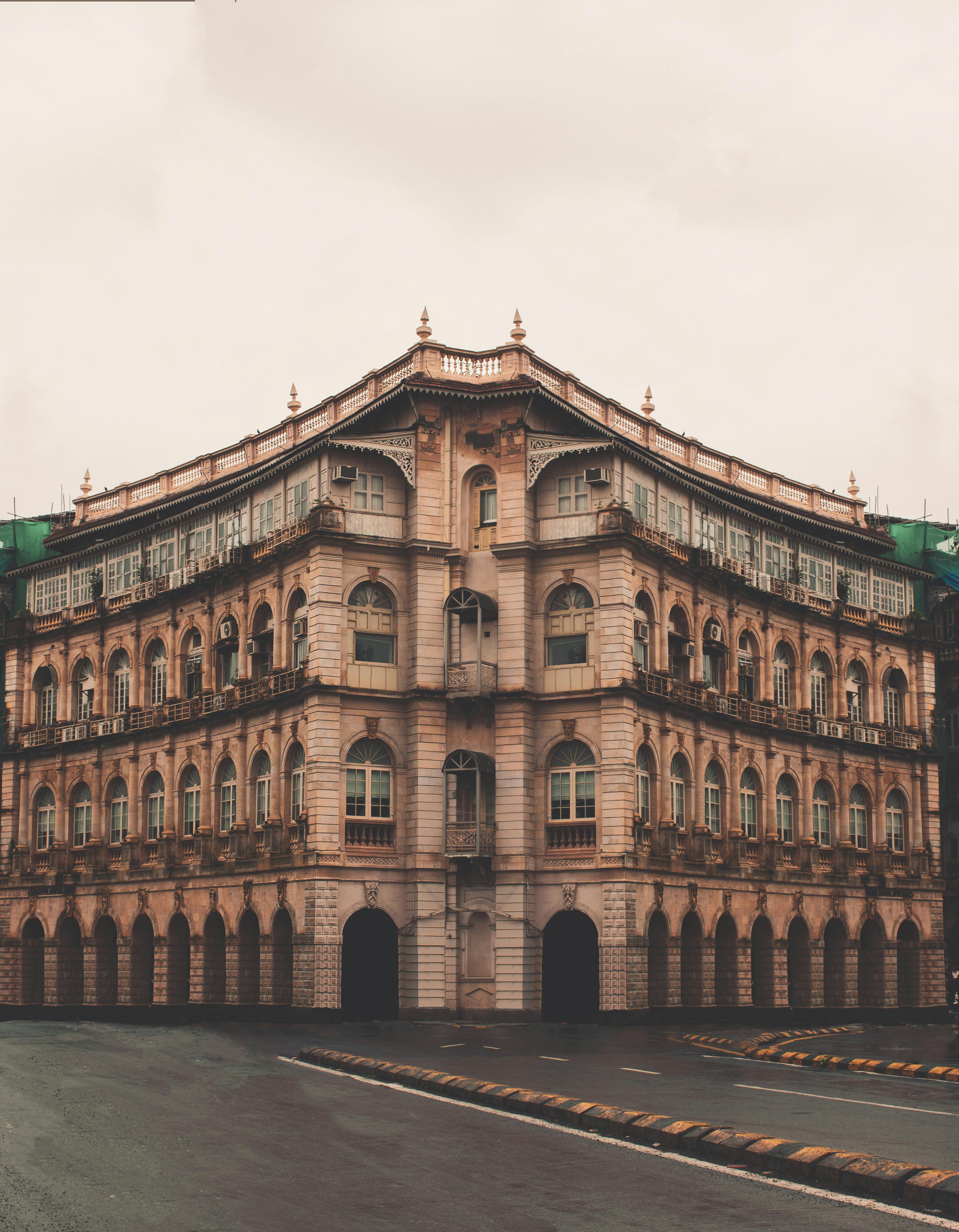 Free Elegant view of the historic Elphinstone building showcasing Mumbai's architectural charm. Stock Photo