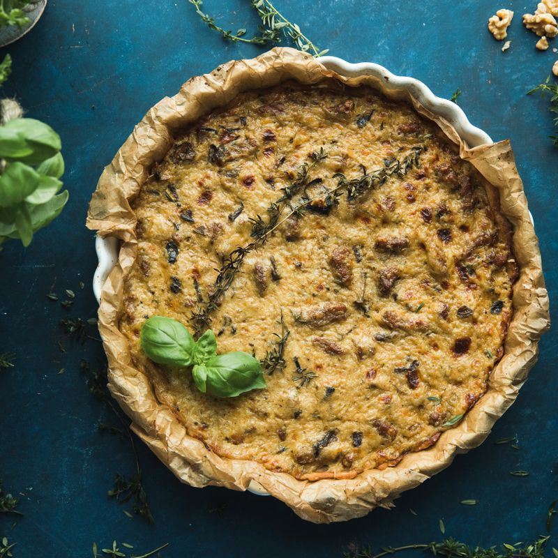 Air Fryer Crustless Quiche with Spinach and Ricotta