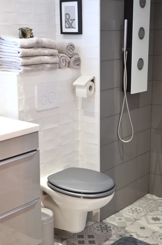 Salle de bain rénovée avec douche à l'italienne