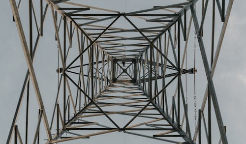 Free Symmetrical Directly Below Picture of a Utility Pole Stock Photo