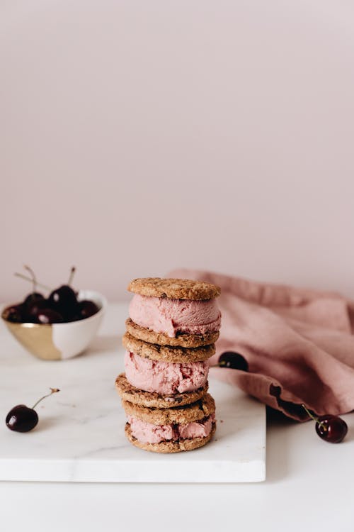 Základová fotografie zdarma na téma cookie sendvič, detail, jídlo