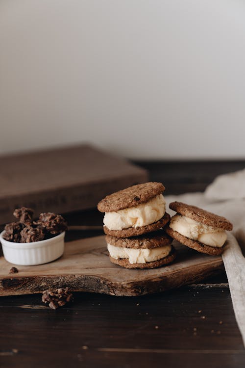 Free Sandwich Cookies with Cream  Stock Photo
