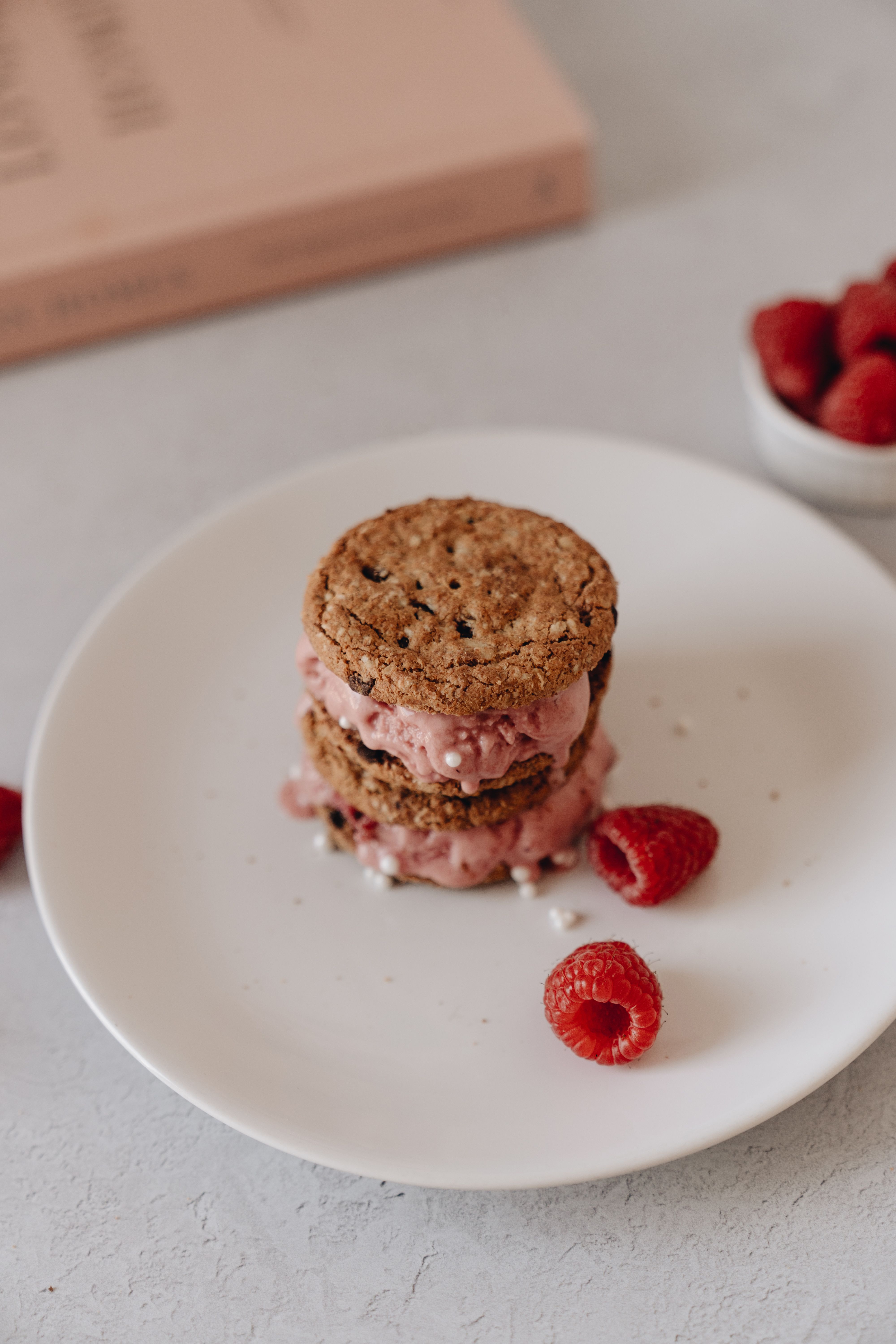 Raspberry Ice Cream Sandwiches