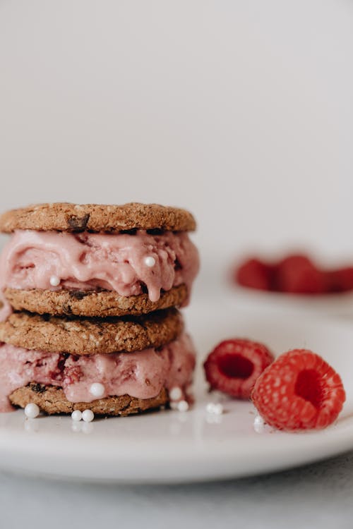 アイスクリーム, クッキーサンドイッチ, デザートの無料の写真素材
