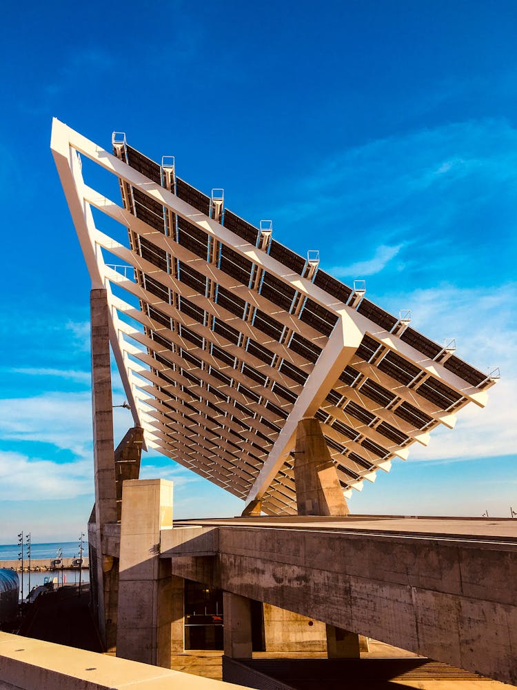 Solar Panels On Outdoor Construction