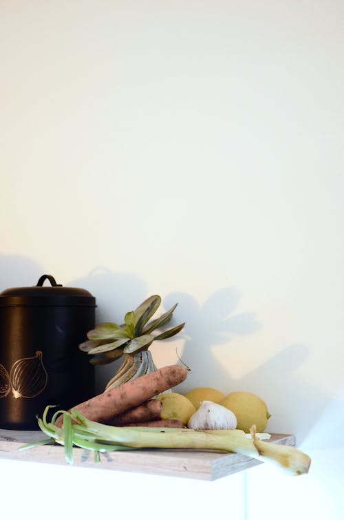 Fresh Vegetables on Kitchen Shelf