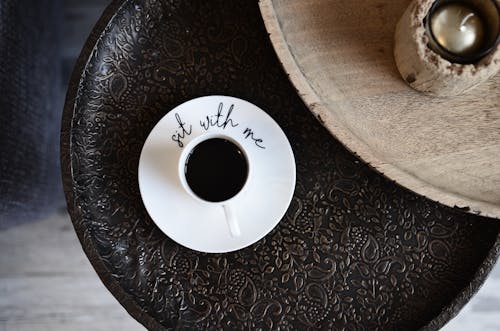 Coffee Drink Placed on an Ornamental Plate