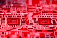 Red microchip of modern device