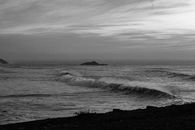 Grayscale Photo of Ocean Waves