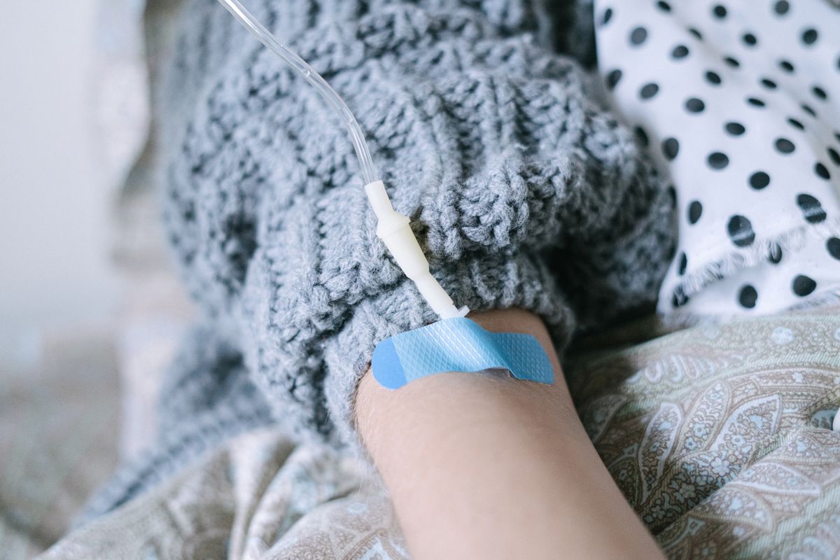 Patient receiving IV therapy