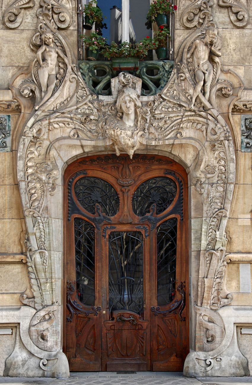 Beautiful Art Nouveau style architecture featuring an intricately designed entrance in Paris, France.. pexels, beautiful, nou