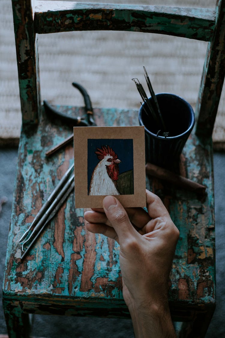 
An Acrylic Painting Of A Rooster