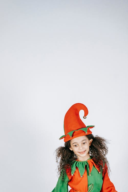 Cute black girl in elf costume