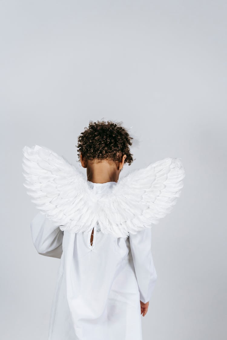 Anonymous Black Boy In Angel Costume